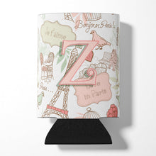 Load image into Gallery viewer, Letter Z Love in Paris Pink Can or Bottle Hugger CJ2002-ZCC