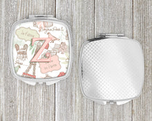 Load image into Gallery viewer, Letter Z Love in Paris Pink Compact Mirror – Stylish Purse Mirror with Artistic Covers CJ2002-ZSCM
