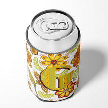 Load image into Gallery viewer, Letter G Floral Mustard and Green Can or Bottle Hugger CJ2003-GCC