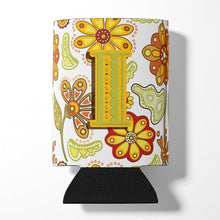 Load image into Gallery viewer, Letter I Floral Mustard and Green Can or Bottle Hugger CJ2003-ICC