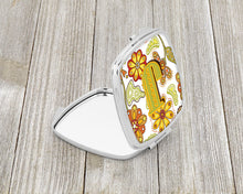 Load image into Gallery viewer, Letter J Floral Mustard and Green Compact Mirror – Stylish Purse Mirror with Artistic Covers CJ2003-JSCM