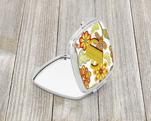 Load image into Gallery viewer, Letter S Floral Mustard and Green Compact Mirror – Stylish Purse Mirror with Artistic Covers CJ2003-SSCM