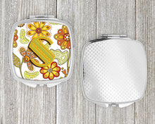Load image into Gallery viewer, Letter S Floral Mustard and Green Compact Mirror – Stylish Purse Mirror with Artistic Covers CJ2003-SSCM