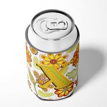 Load image into Gallery viewer, Letter X Floral Mustard and Green Can or Bottle Hugger CJ2003-XCC