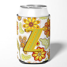Load image into Gallery viewer, Letter Z Floral Mustard and Green Can or Bottle Hugger CJ2003-ZCC