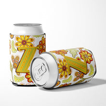 Load image into Gallery viewer, Letter Z Floral Mustard and Green Can or Bottle Hugger CJ2003-ZCC