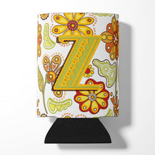 Load image into Gallery viewer, Letter Z Floral Mustard and Green Can or Bottle Hugger CJ2003-ZCC