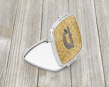 Load image into Gallery viewer, Letter D Musical Instrument Alphabet Compact Mirror – Stylish Purse Mirror with Artistic Covers CJ2004-DSCM