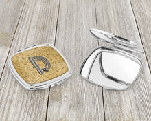 Load image into Gallery viewer, Letter D Musical Instrument Alphabet Compact Mirror – Stylish Purse Mirror with Artistic Covers CJ2004-DSCM