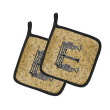 Load image into Gallery viewer, Letter E Musical Instrument Alphabet Pot Holders - Set of 2 - Heat-Resistant Kitchen Essentials CJ2004-EPTHD