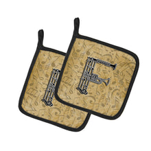 Load image into Gallery viewer, Letter F Musical Instrument Alphabet Pot Holders - Set of 2 - Heat-Resistant Kitchen Essentials CJ2004-FPTHD