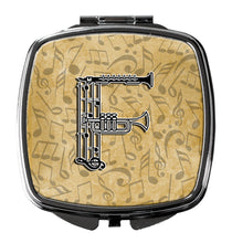Load image into Gallery viewer, Letter F Musical Instrument Alphabet Compact Mirror – Stylish Purse Mirror with Artistic Covers CJ2004-FSCM
