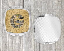 Load image into Gallery viewer, Letter G Musical Instrument Alphabet Compact Mirror – Stylish Purse Mirror with Artistic Covers CJ2004-GSCM