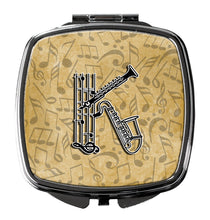 Load image into Gallery viewer, Letter K Musical Instrument Alphabet Compact Mirror – Stylish Purse Mirror with Artistic Covers CJ2004-KSCM