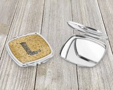 Load image into Gallery viewer, Letter L Musical Instrument Alphabet Compact Mirror – Stylish Purse Mirror with Artistic Covers CJ2004-LSCM