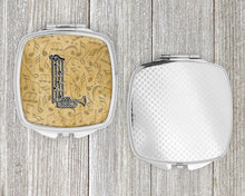Load image into Gallery viewer, Letter L Musical Instrument Alphabet Compact Mirror – Stylish Purse Mirror with Artistic Covers CJ2004-LSCM