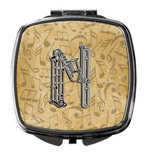 Load image into Gallery viewer, Letter N Musical Instrument Alphabet Compact Mirror – Stylish Purse Mirror with Artistic Covers CJ2004-NSCM