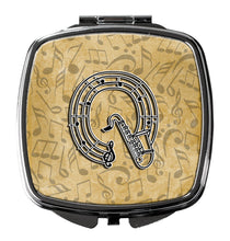 Load image into Gallery viewer, Letter Q Musical Instrument Alphabet Compact Mirror – Stylish Purse Mirror with Artistic Covers CJ2004-QSCM