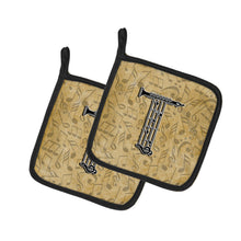 Load image into Gallery viewer, Letter T Musical Instrument Alphabet Pot Holders - Set of 2 - Heat-Resistant Kitchen Essentials CJ2004-TPTHD