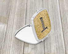 Load image into Gallery viewer, Letter T Musical Instrument Alphabet Compact Mirror – Stylish Purse Mirror with Artistic Covers CJ2004-TSCM