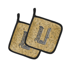 Load image into Gallery viewer, Letter U Musical Instrument Alphabet Pot Holders - Set of 2 - Heat-Resistant Kitchen Essentials CJ2004-UPTHD