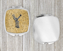 Load image into Gallery viewer, Letter Y Musical Instrument Alphabet Compact Mirror – Stylish Purse Mirror with Artistic Covers CJ2004-YSCM