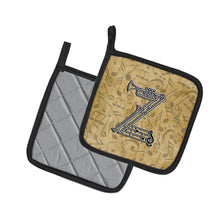 Load image into Gallery viewer, Letter Z Musical Instrument Alphabet Pot Holders - Set of 2 - Heat-Resistant Kitchen Essentials CJ2004-ZPTHD