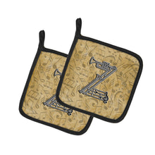 Load image into Gallery viewer, Letter Z Musical Instrument Alphabet Pot Holders - Set of 2 - Heat-Resistant Kitchen Essentials CJ2004-ZPTHD