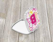 Load image into Gallery viewer, Letter B Flowers and Butterflies Pink Compact Mirror – Stylish Purse Mirror with Artistic Covers CJ2005-BSCM