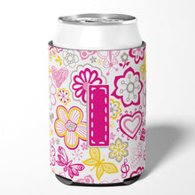 Load image into Gallery viewer, Letter I Flowers and Butterflies Pink Can or Bottle Hugger CJ2005-ICC