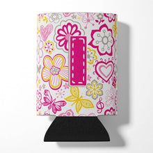 Load image into Gallery viewer, Letter I Flowers and Butterflies Pink Can or Bottle Hugger CJ2005-ICC