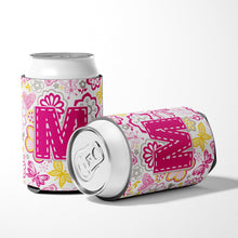 Load image into Gallery viewer, Letter M Flowers and Butterflies Pink Can or Bottle Hugger CJ2005-MCC