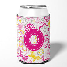 Load image into Gallery viewer, Letter O Flowers and Butterflies Pink Can or Bottle Hugger CJ2005-OCC