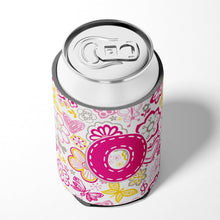 Load image into Gallery viewer, Letter O Flowers and Butterflies Pink Can or Bottle Hugger CJ2005-OCC