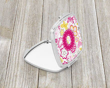 Load image into Gallery viewer, Letter O Flowers and Butterflies Pink Compact Mirror – Stylish Purse Mirror with Artistic Covers CJ2005-OSCM