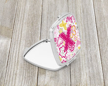 Load image into Gallery viewer, Letter X Flowers and Butterflies Pink Compact Mirror – Stylish Purse Mirror with Artistic Covers CJ2005-XSCM