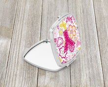 Load image into Gallery viewer, Letter Y Flowers and Butterflies Pink Compact Mirror – Stylish Purse Mirror with Artistic Covers CJ2005-YSCM