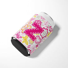 Load image into Gallery viewer, Letter Z Flowers and Butterflies Pink Can or Bottle Hugger CJ2005-ZCC