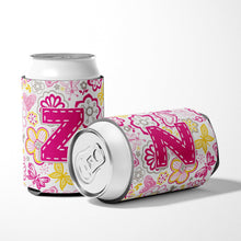 Load image into Gallery viewer, Letter Z Flowers and Butterflies Pink Can or Bottle Hugger CJ2005-ZCC