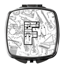 Load image into Gallery viewer, Letter F Musical Note Letters Compact Mirror – Stylish Purse Mirror with Artistic Covers CJ2007-FSCM