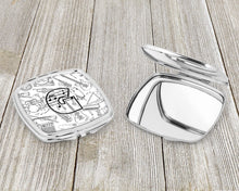 Load image into Gallery viewer, Letter G Musical Note Letters Compact Mirror – Stylish Purse Mirror with Artistic Covers CJ2007-GSCM