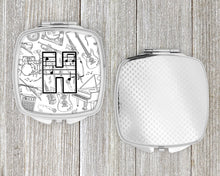 Load image into Gallery viewer, Letter H Musical Note Letters Compact Mirror – Stylish Purse Mirror with Artistic Covers CJ2007-HSCM