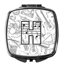 Load image into Gallery viewer, Letter H Musical Note Letters Compact Mirror – Stylish Purse Mirror with Artistic Covers CJ2007-HSCM