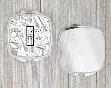 Load image into Gallery viewer, Letter I Musical Note Letters Compact Mirror – Stylish Purse Mirror with Artistic Covers CJ2007-ISCM
