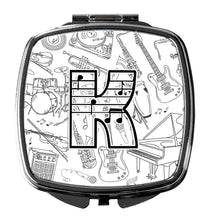 Load image into Gallery viewer, Letter K Musical Note Letters Compact Mirror – Stylish Purse Mirror with Artistic Covers CJ2007-KSCM