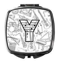 Load image into Gallery viewer, Letter Y Musical Note Letters Compact Mirror – Stylish Purse Mirror with Artistic Covers CJ2007-YSCM