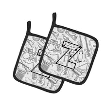 Load image into Gallery viewer, Letter Z Musical Note Letters Pot Holders - Set of 2 - Heat-Resistant Kitchen Essentials CJ2007-ZPTHD