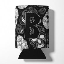 Load image into Gallery viewer, Letter B Day of the Dead Skulls Black Can or Bottle Hugger CJ2008-BCC