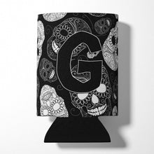 Load image into Gallery viewer, Letter G Day of the Dead Skulls Black Can or Bottle Hugger CJ2008-GCC