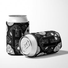 Load image into Gallery viewer, Letter H Day of the Dead Skulls Black Can or Bottle Hugger CJ2008-HCC